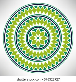 Ornamental round doodle flower isolated on white background. Black outline mandala. Geometric circle element. Vector illustration.