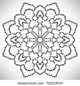 Ornamental Round Dotted Flower Isolated On Stock Vector (Royalty Free ...