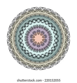 Ornamental round. Ethnic design. Colored.