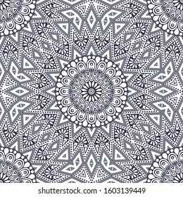 Ornamental round floral background. Seamless pattern