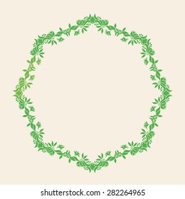Ornamental round floral frame. Vector pattern for your design