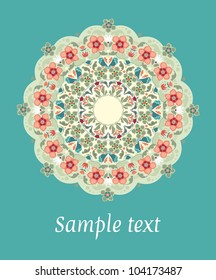 Ornamental round floral lace pattern. kaleidoscopic floral pattern, mandala.