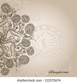 Ornamental round floral lace pattern.
