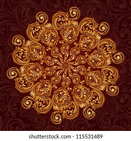 Ornamental round floral lace pattern.
