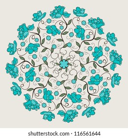 Ornamental round floral lace pattern.