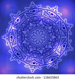 Ornamental round floral  lace pattern, mandala.