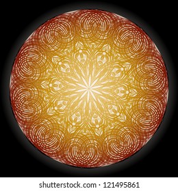 Ornamental round floral lace pattern.