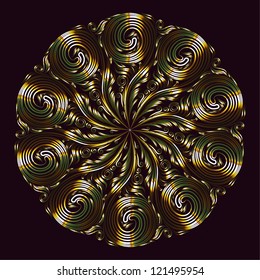 Ornamental round floral lace pattern.