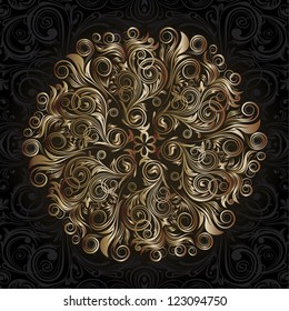Ornamental round floral lace pattern.