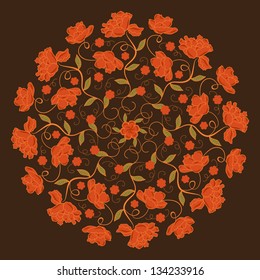 Ornamental round floral lace pattern.