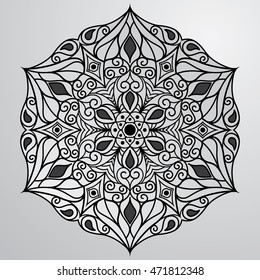 Ornamental round floral lace, floral pattern, mandala