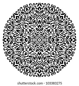 Ornamental round floral pattern