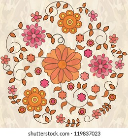 Ornamental round floral pattern.
