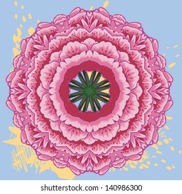 Ornamental round floral pattern.