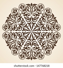 Ornamental round floral pattern