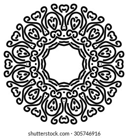 Ornamental round floral pattern