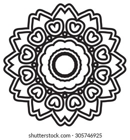 Ornamental round floral pattern