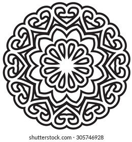Ornamental round floral pattern