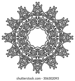 Ornamental round floral pattern