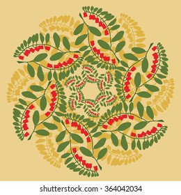 Ornamental round floral pattern.