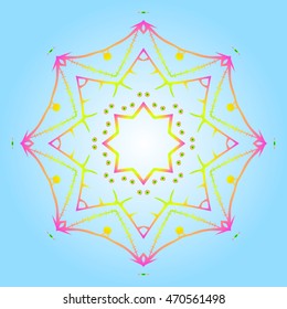 Ornamental round floral pattern.