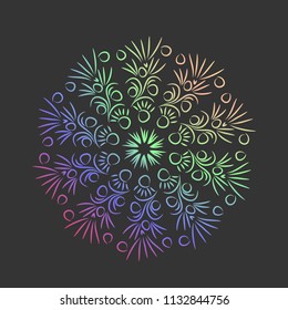 Ornamental round floral pattern. Abstract element or background for design. Vector illustration.