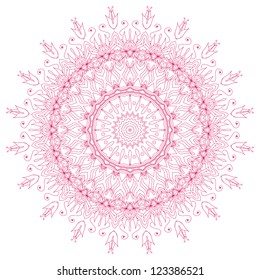 Ornamental round floral pattern, circle lace background