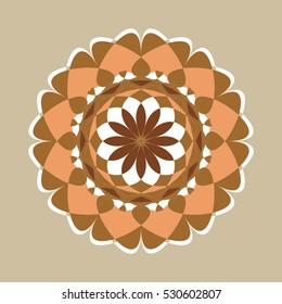 Ornamental round floral pattern. Colorful ornament with vintage elements Mandala. Abstract floral element.