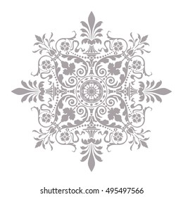 Ornamental round floral pattern. Decorative line art frame for design template. Elegant vector element for design, place for text