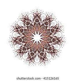 Ornamental Round Floral Pattern. Islam Arabic Indian Ottoman motifs