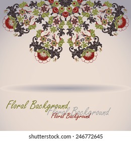 Ornamental round floral pattern in russian ethnical  style