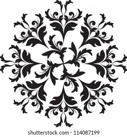 Ornamental round floral pattern. Vector