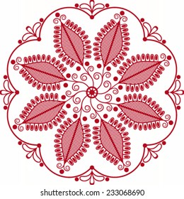 Ornamental round floral pattern - Vector illustration