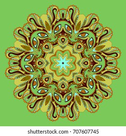 Ornamental round floral pattern. Vector background.