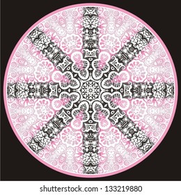 Ornamental round flower.