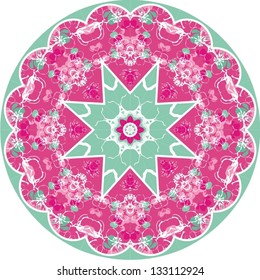 Ornamental round flower pattern