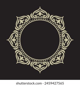 Diseño de marco redondo ornamental, para logotipo y texto