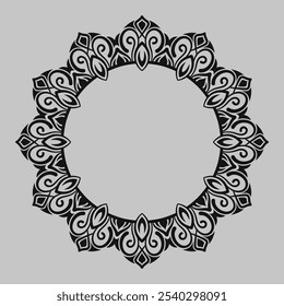 Diseño ornamental del marco redondo, para el logotipo y el texto
