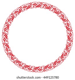 Ornamental round frame with east motive. Design element for advertisements, flyer, web, wedding and other invitations or greeting cards. Vector clip art.
