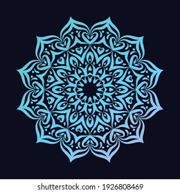 ornamental Round gradient floral patterns mandala design vector logo icon for print