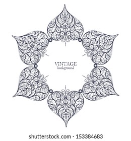 Ornamental round lace, circle ornament with place for your text