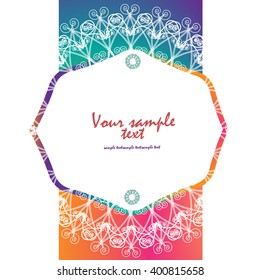 Ornamental round lace, circle ornament on colorful background