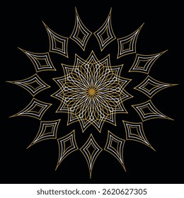 Ornamental round lace with damask and arabesque elements