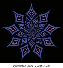 Ornamental round lace with damask and arabesque elements