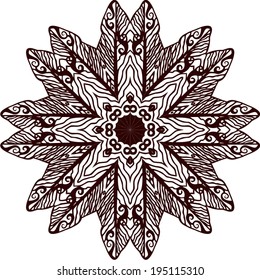 Ornamental round lace doily (mandala). Vector illustration.