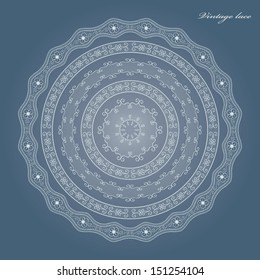 Ornamental round lace doily. Vector illustration.