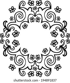 Ornamental round lace doily. Vector illustration. 