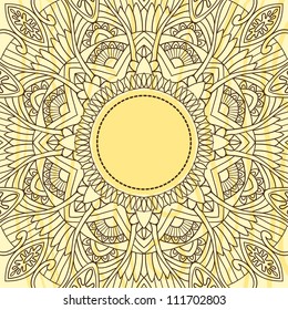 Ornamental round lace in ethnic style. Vector illustration