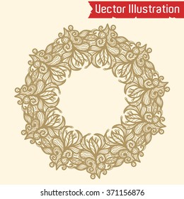Ornamental round lace. - flowers Vector Illustration.