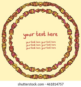 Ornamental round lace frame. Background for celebrations, holidays, sewing, arts, crafts, scrapbooks, setting table, cake decorating. Lace doily.